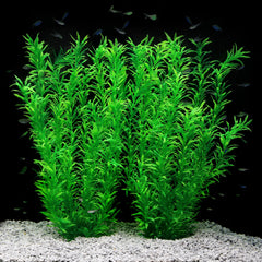 JIHAQUA 21-inch green aquarium plant, tall and natural for hiding spots and scenic depth