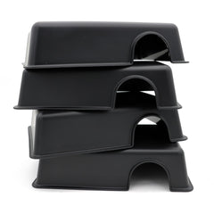 Jihaqua reptile hide box, black large four-pack provides secure shelter for reptiles.