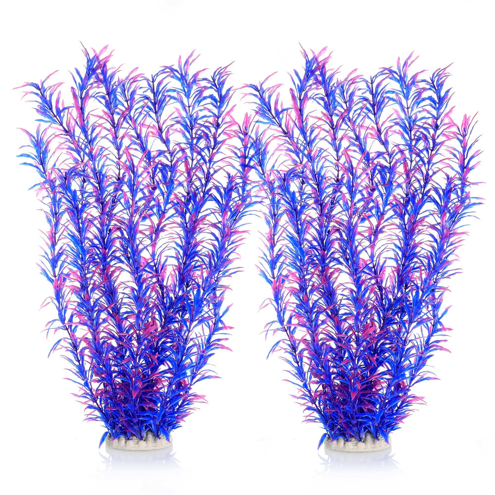 JIHAQUA 21-inch purple plant with durable base stays upright in tanks