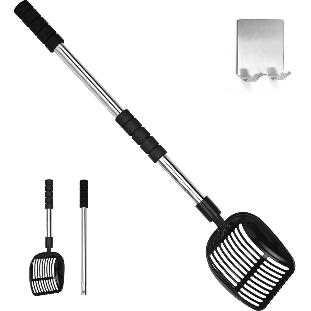 Jiimee cat litter scoop with detachable handle for flexible cleaning positions