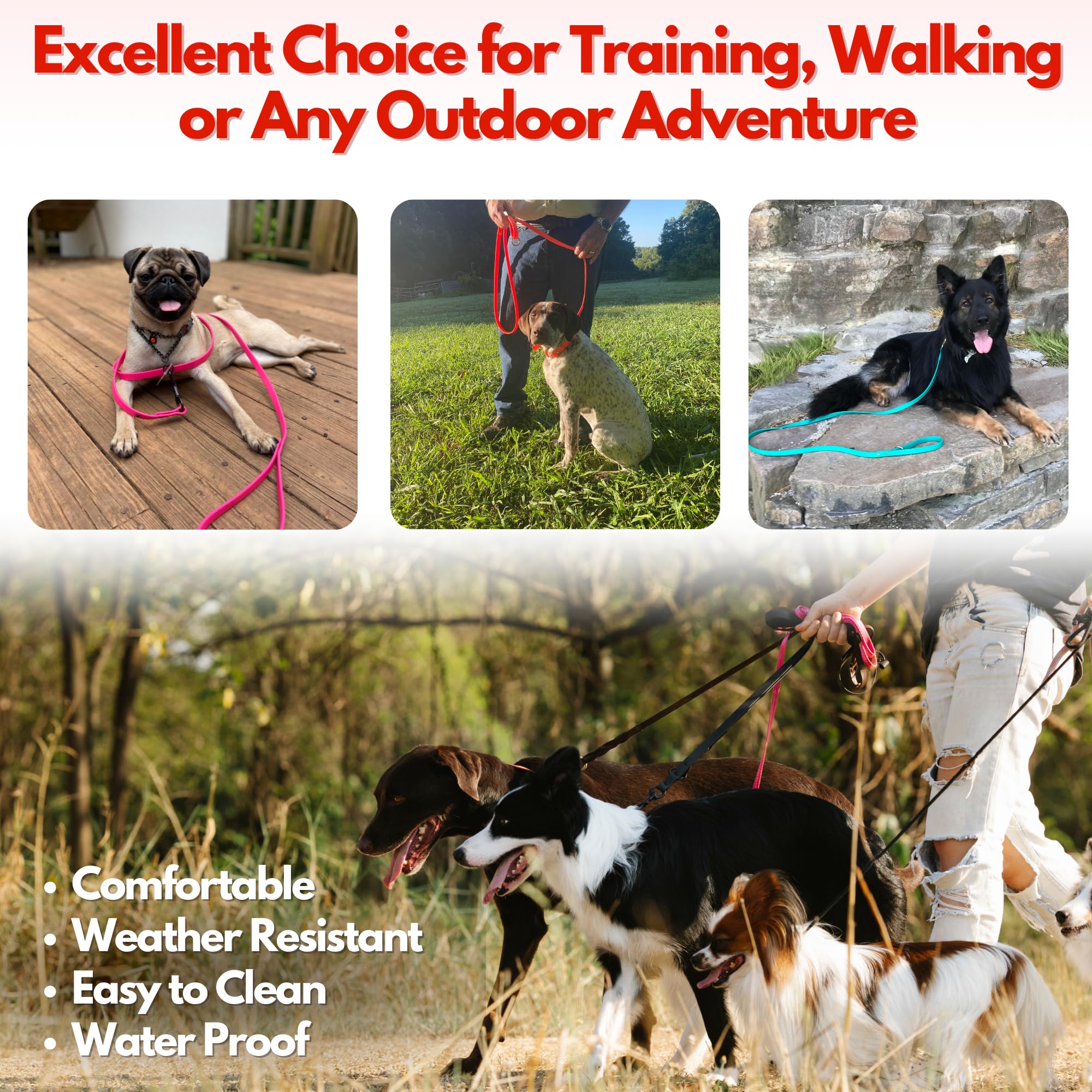 Puppy-friendly 5/8 inch Gummy K9 leash supports safe control