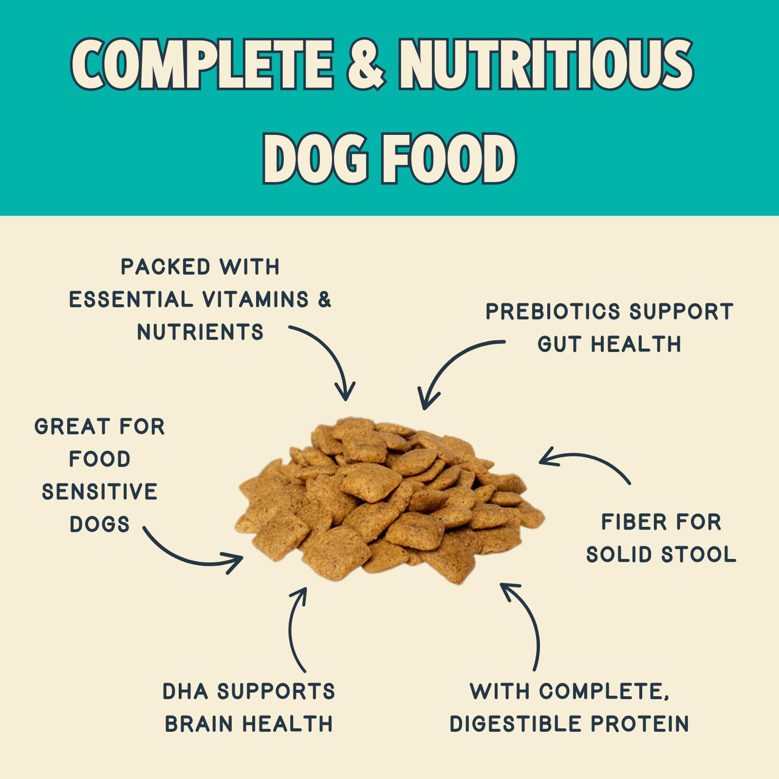 Gut health emphasis for Jiminy's cricket dog food, focusing on prebiotic fiber support.