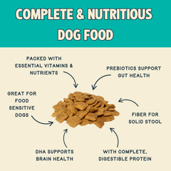 Jiminy's Cravin' Cricket dry dog food packaging emphasizing USA-made formula and sustainability.