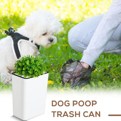 Jingmore 3.96 gal capacity dog poop trash bin with slim profile for easy placement.