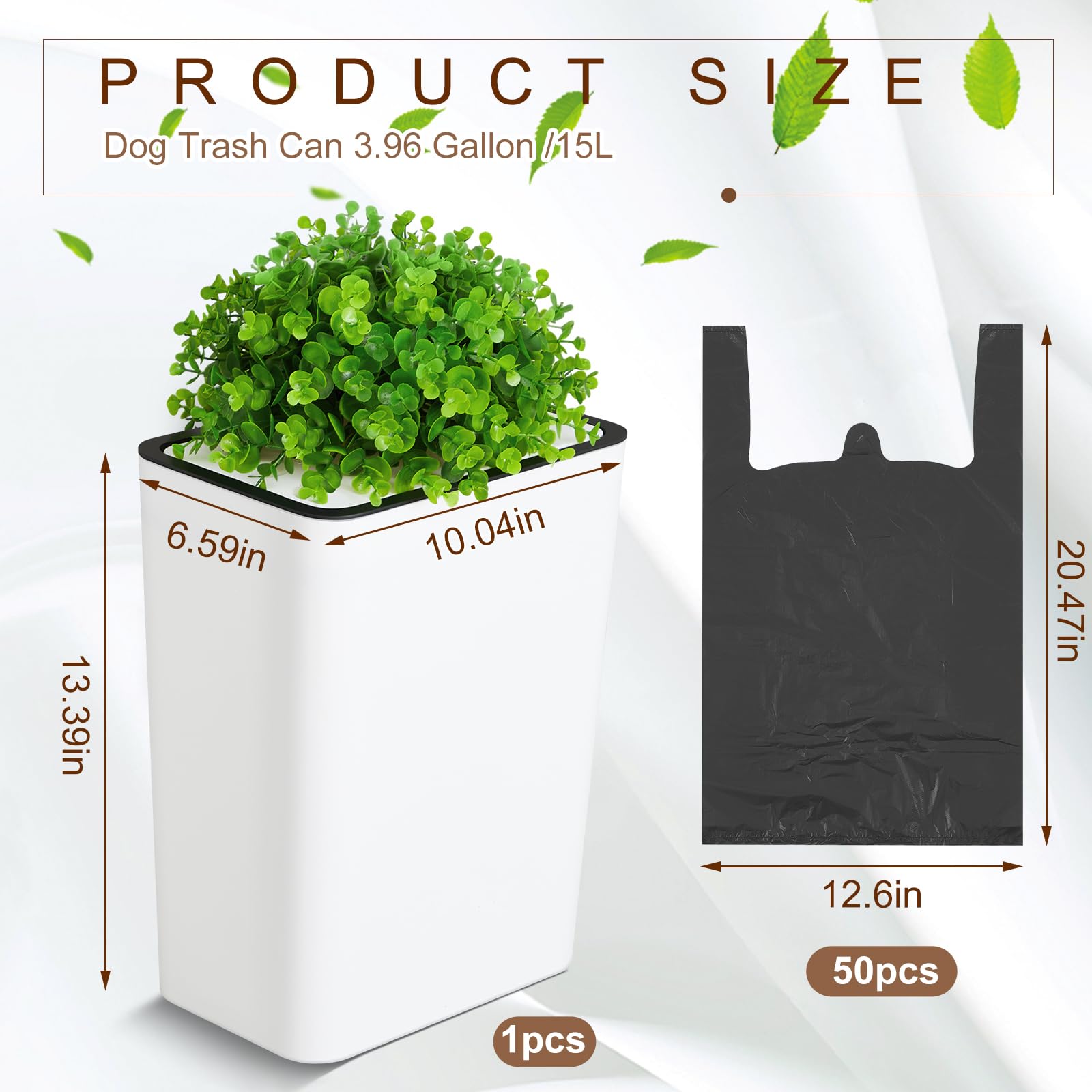 Jingmore dog waste bin with secure lid keeps odors contained and disposal easy.