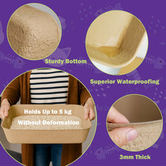 JINVOGREEN sturdy paperboard litter box resists moisture for freshness