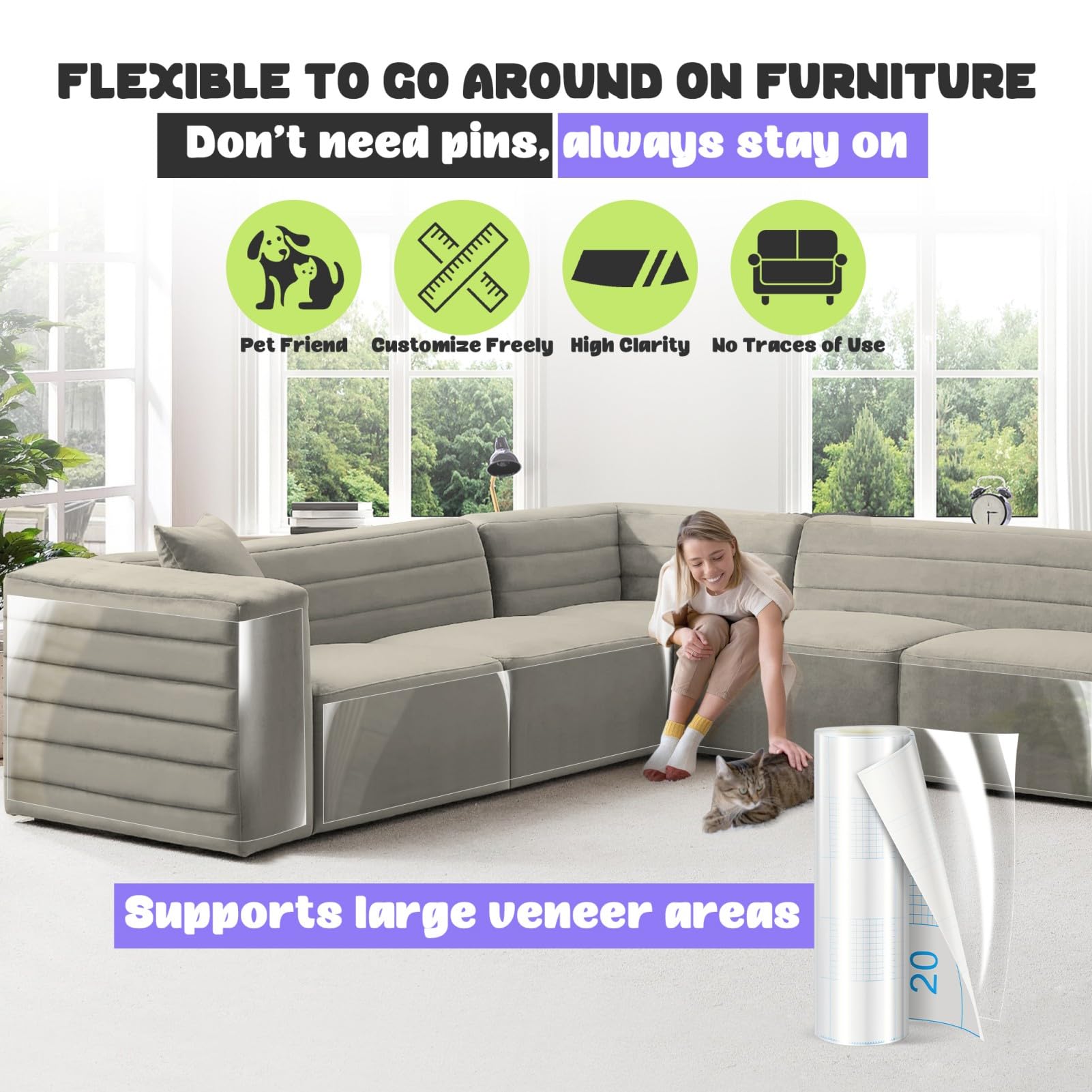 JINVOGREEN versatile protection for sofas, beds, tables, and more.