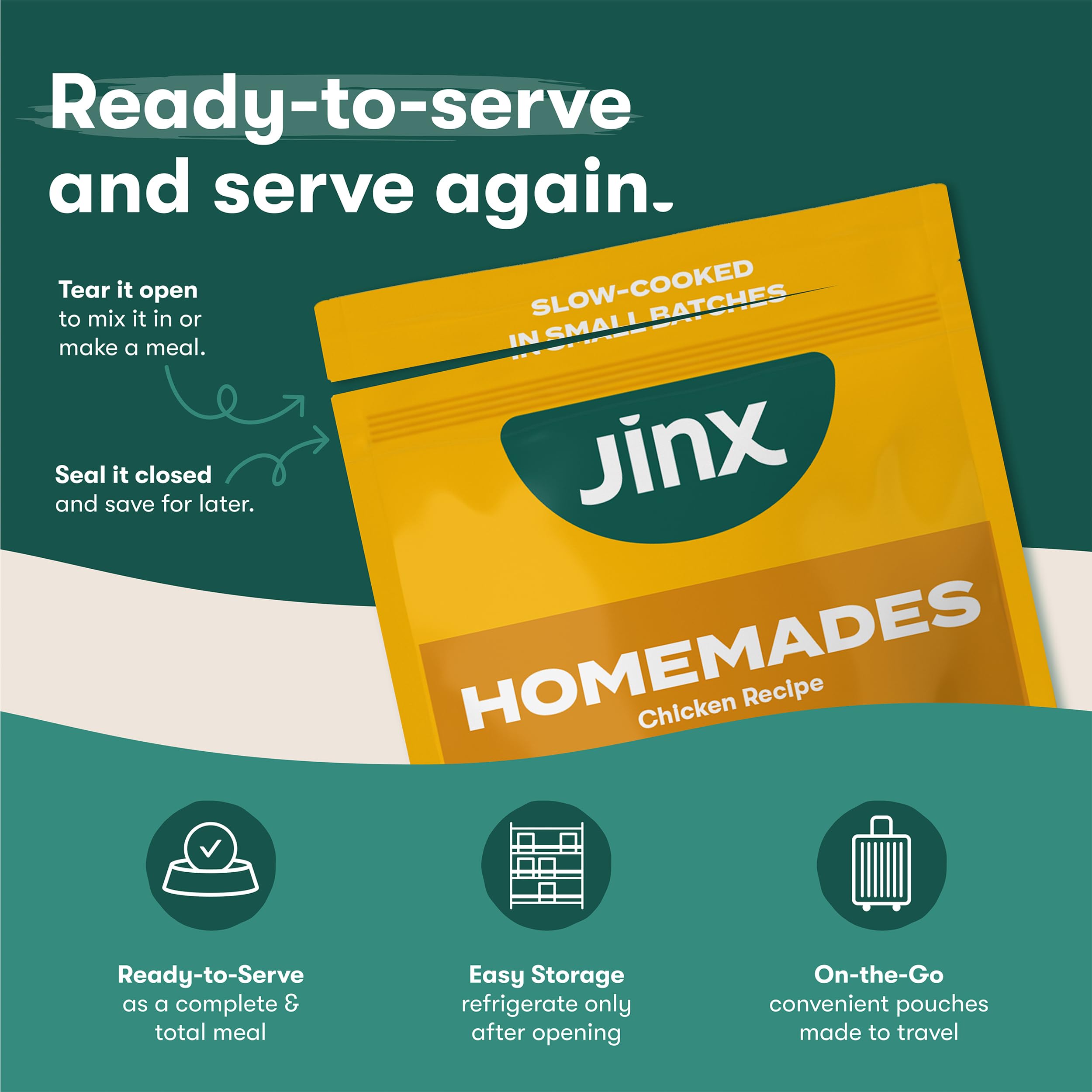 Jinx Chicken Wet Food being used as a topper mix-in with dry food.