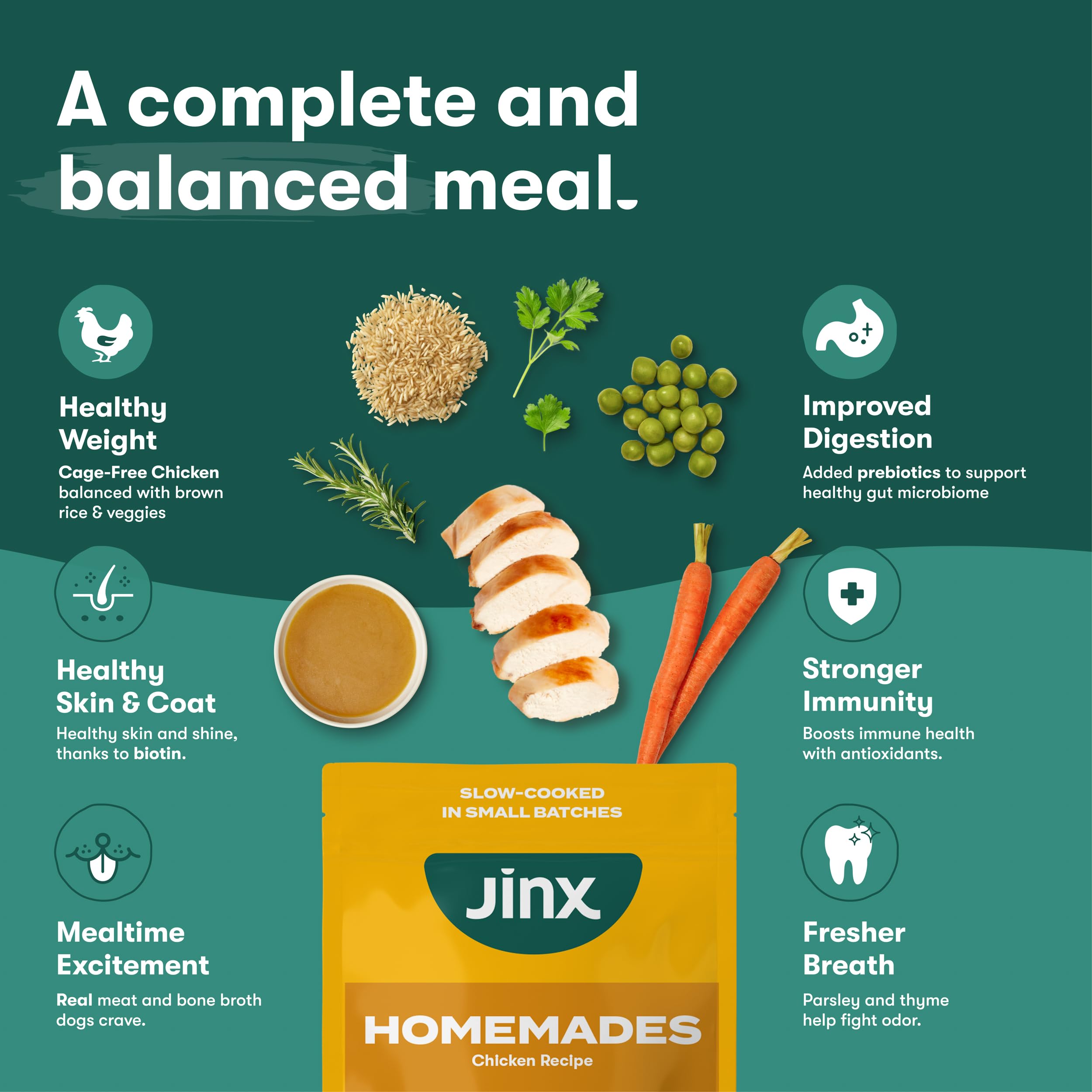Jinx Homemades bone broth in bowl highlighting savory aroma and moisture.