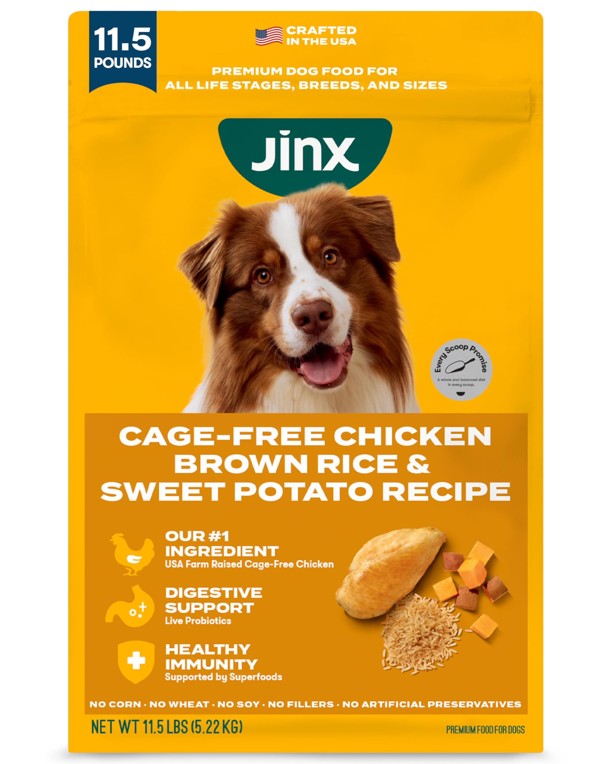 Jinx Premium Dry Dog Food with Real Chicken for lean muscle and quality protein