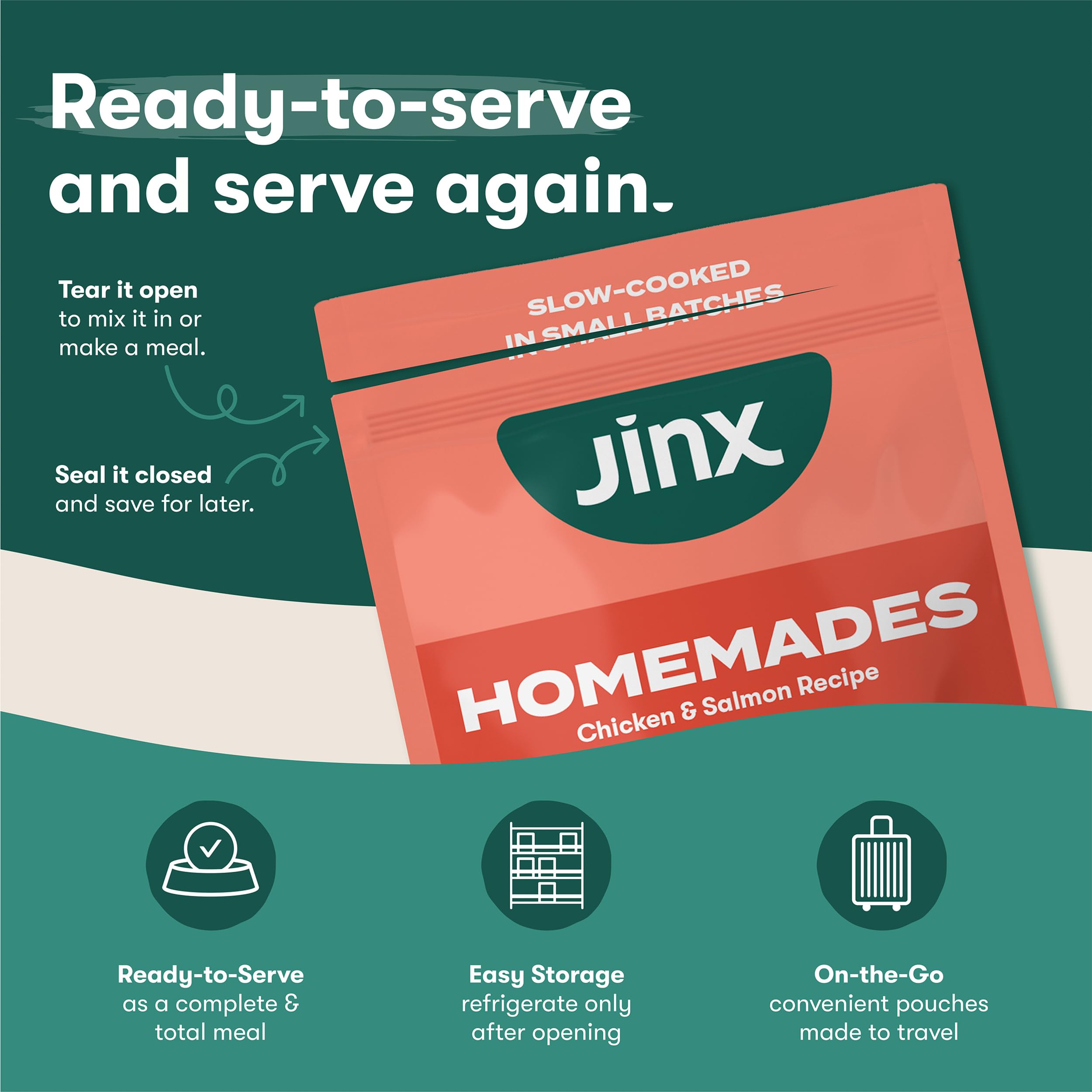 Jinx topper being mixed with dry food to show versatility.
