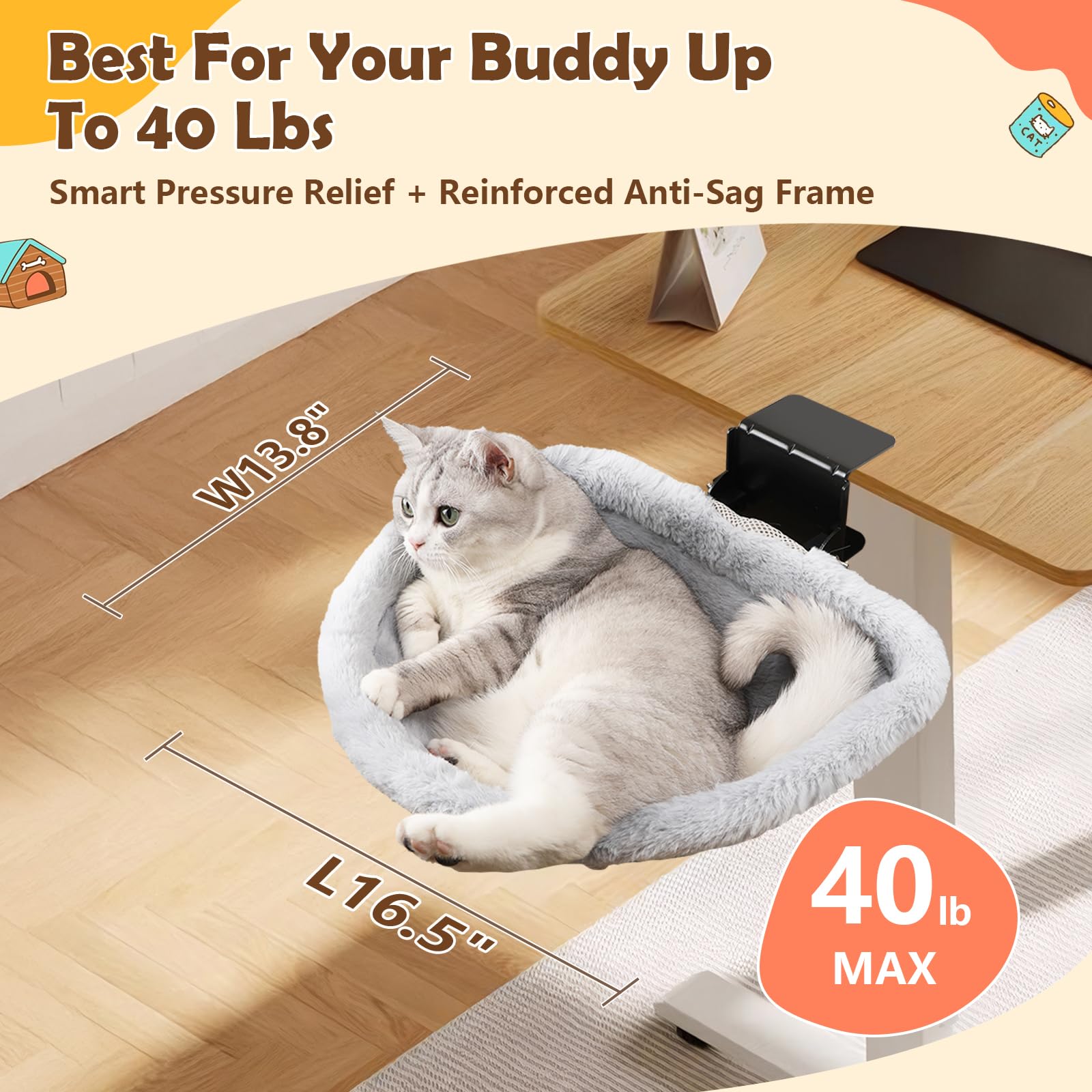 JinxZap desk bed supports up to 40 lbs for sturdy use