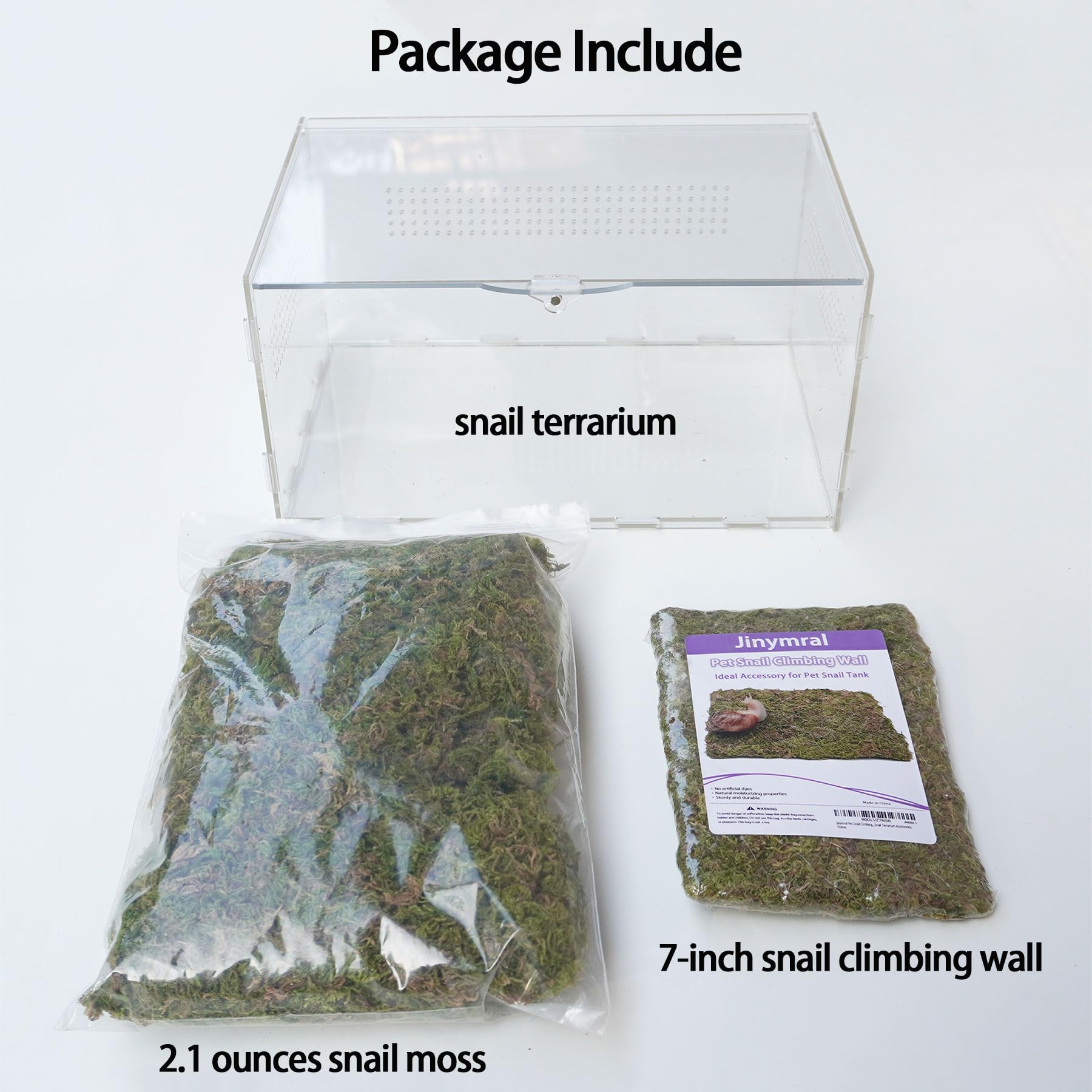 Jinymral Snail Terrarium assembled setup shows quick, sturdy beginner-friendly setup.