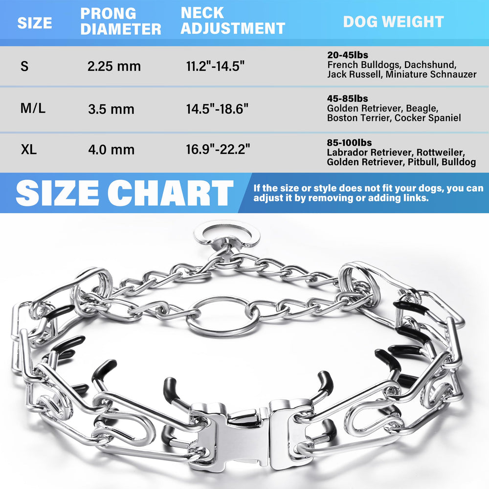 JIPIMON extra links allow precise fit for any dog size.