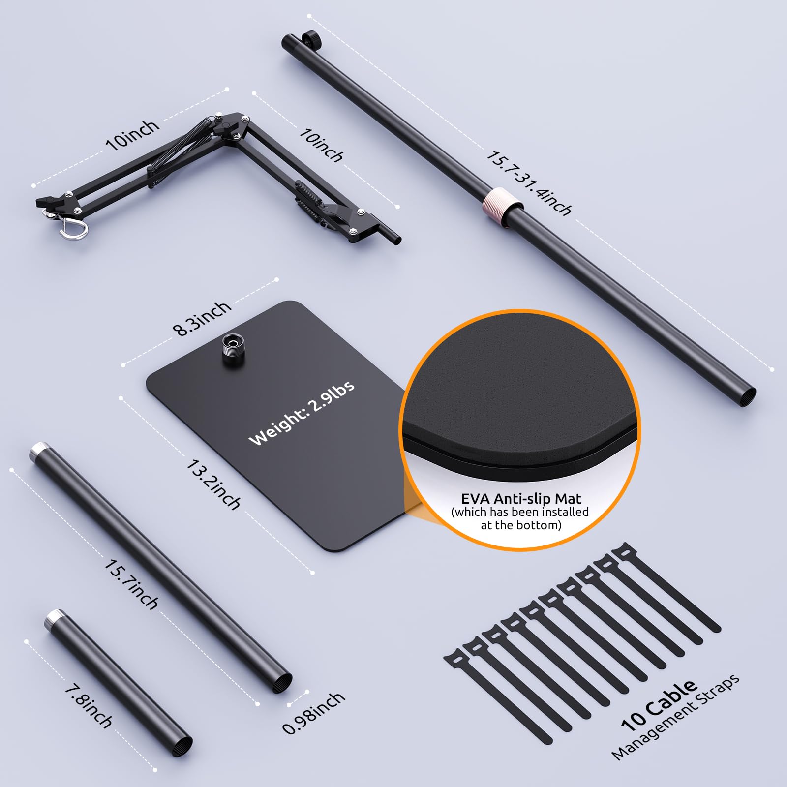 JIRVY lamp stand with cable management keeps cords tidy