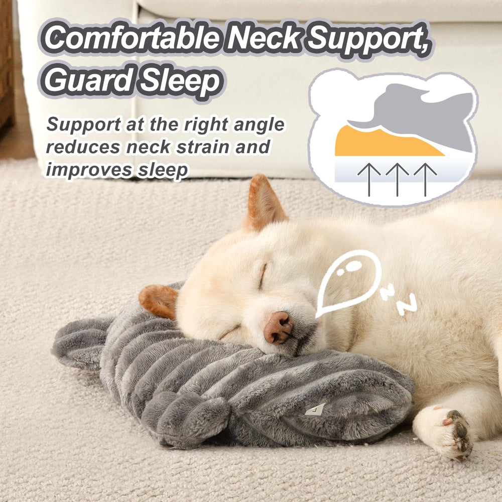 Jiupety dog calming pillow uses soft plush fabric for cozy, soothing sleep.