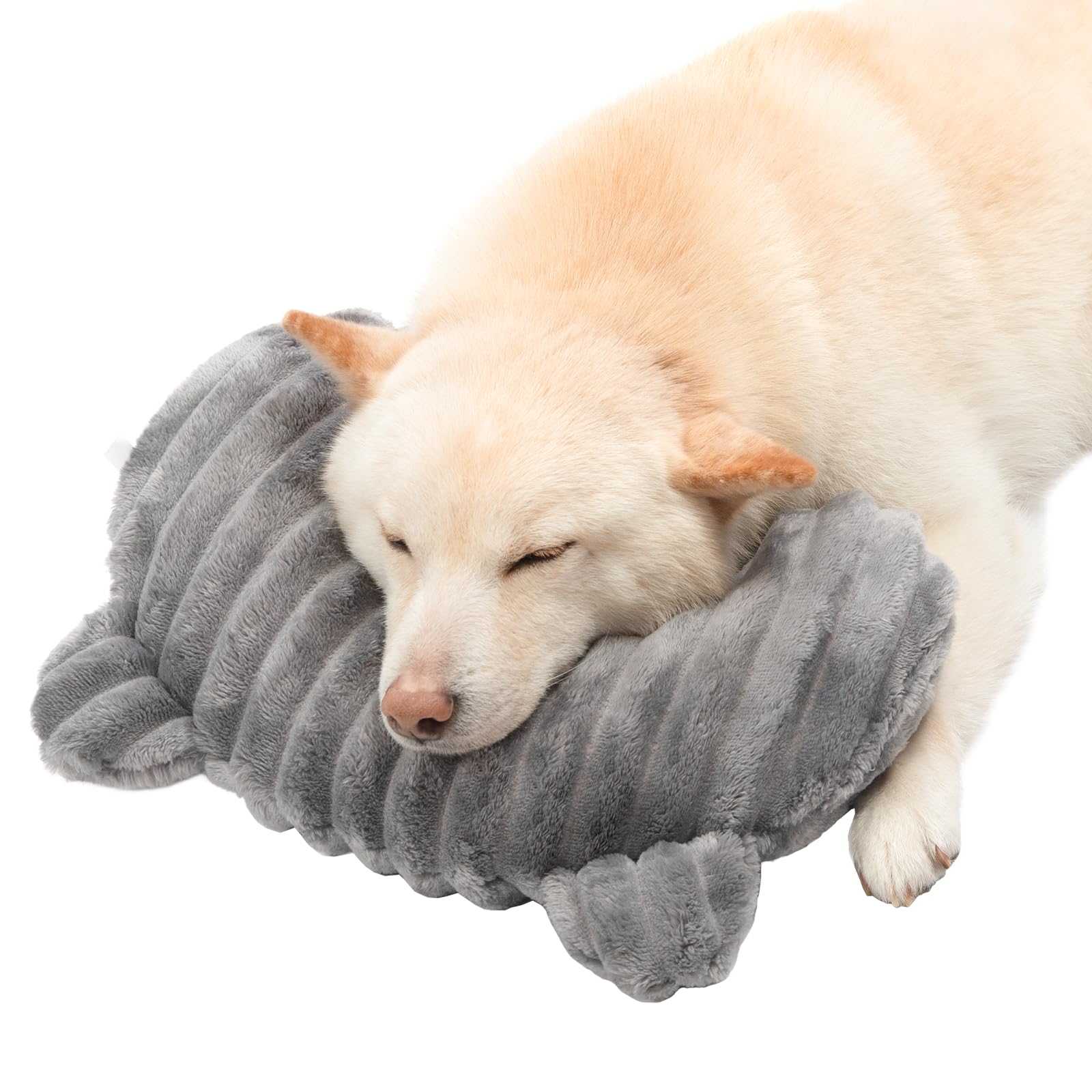 Jiupety dog calming pillow with U-shaped design supports neck for relaxed naps.