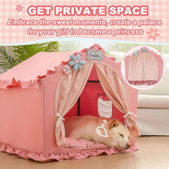 Jiupety foldable dog house is travel-friendly and space-saving.