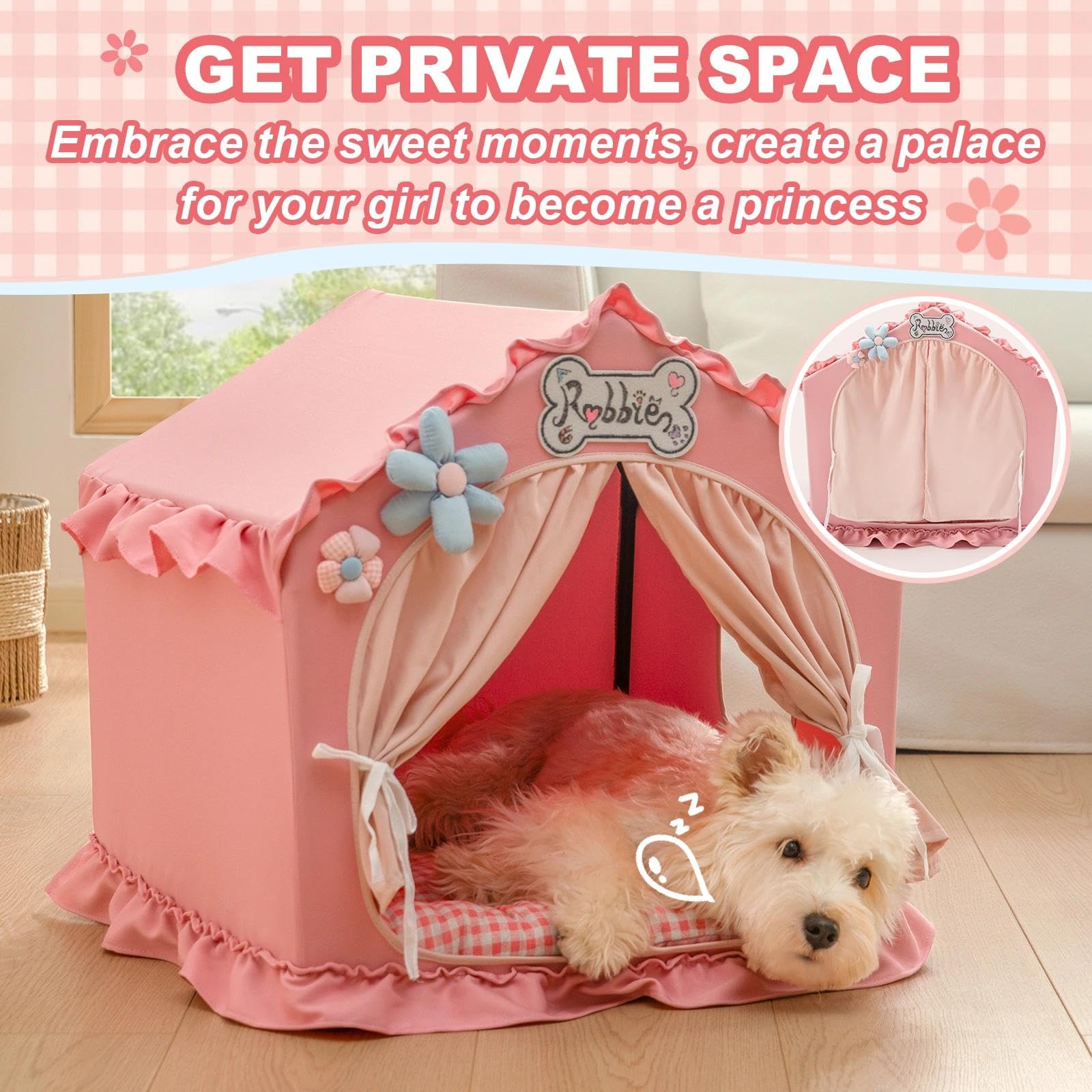 Jiupety foldable dog house travel friendly, easy to pack.