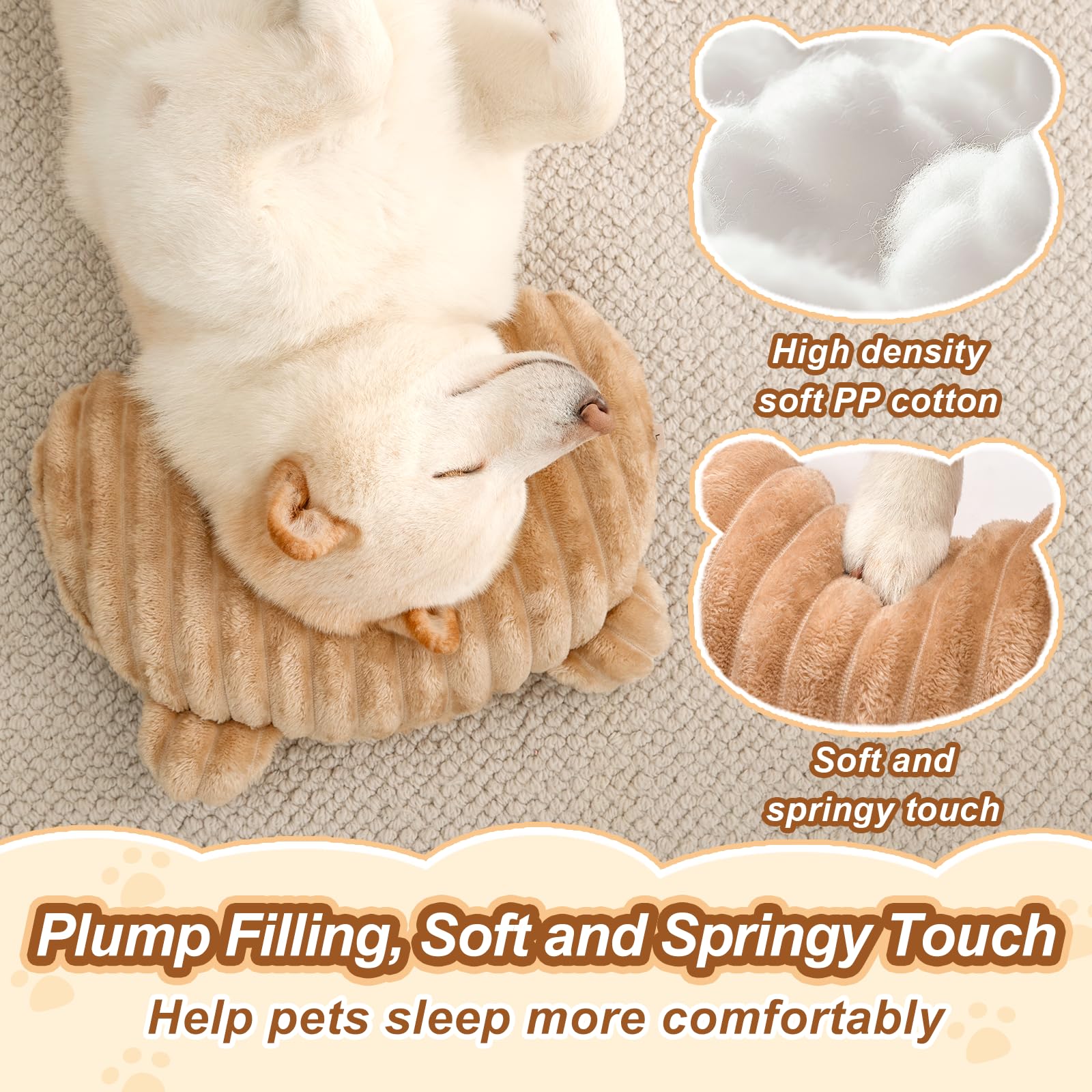 Jiupety soft plush fabric delivers a warm, cozy resting space for pets.