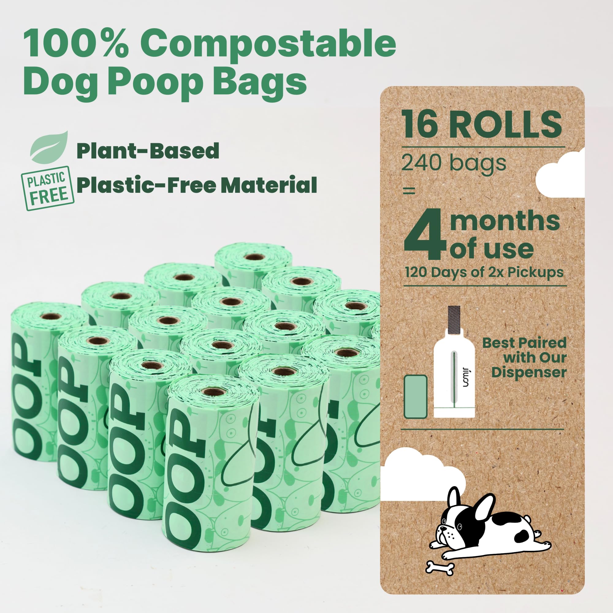 JIWON biodegradable compostable bags plastic-free disposal for greener cleanup