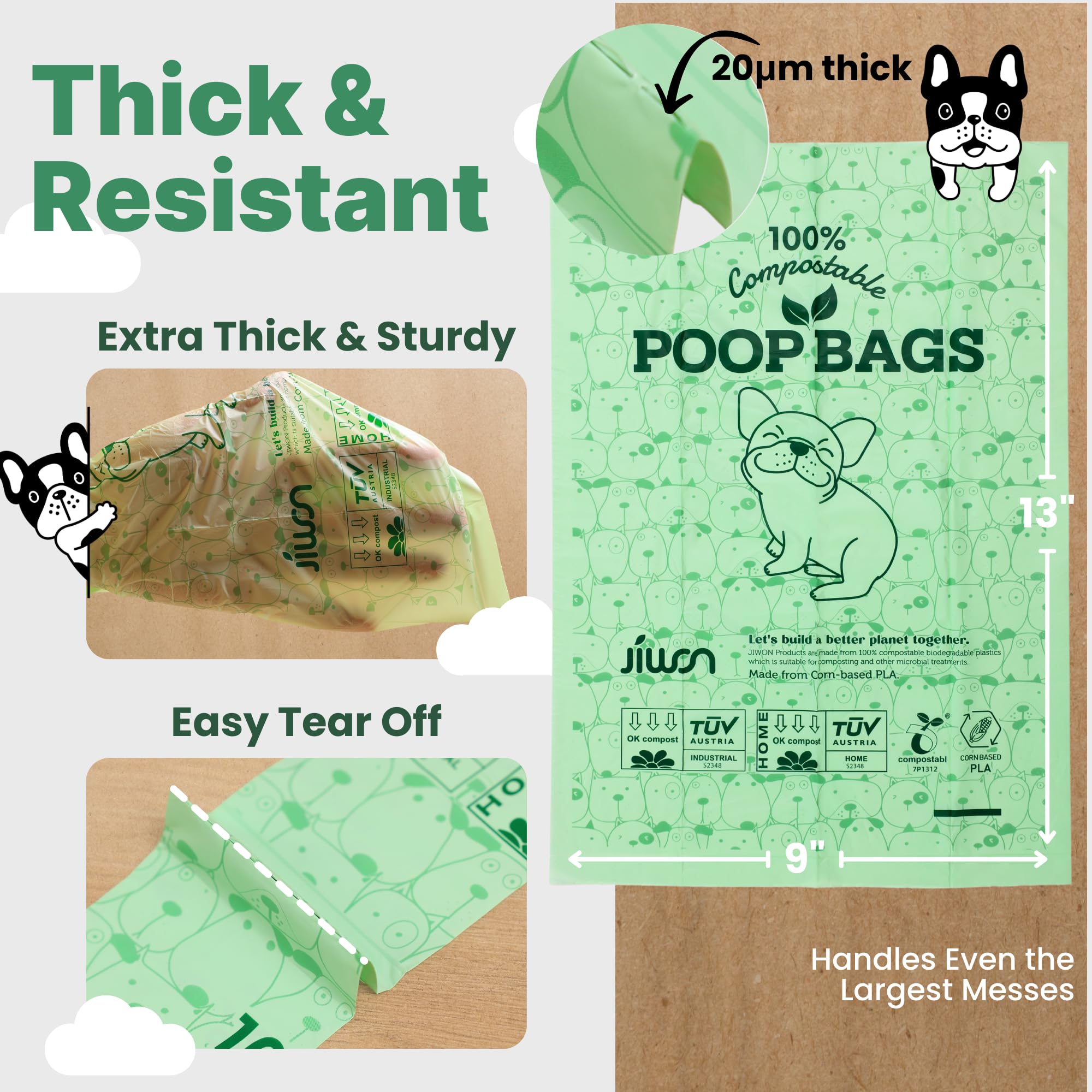 JIWON plant-based material for eco-friendly waste bags