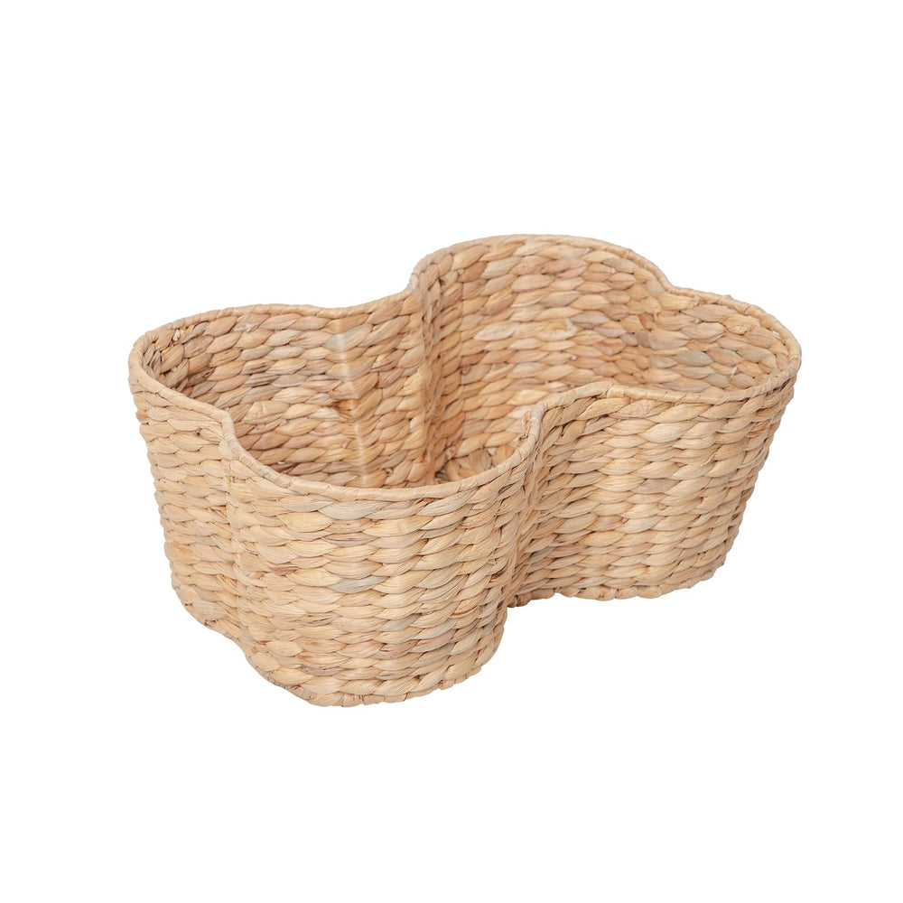 JJSQYLAN water hyacinth dog toy basket with bone shape keeps toys organized