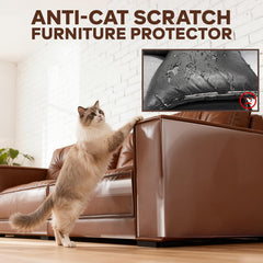 JKLMN protector on leather armchair shields claws while remaining nearly invisible