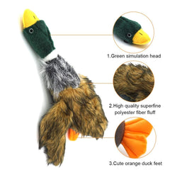 JKW Mallard Duck Plush Toy close-up texture shows soft plush and crinkly interior.