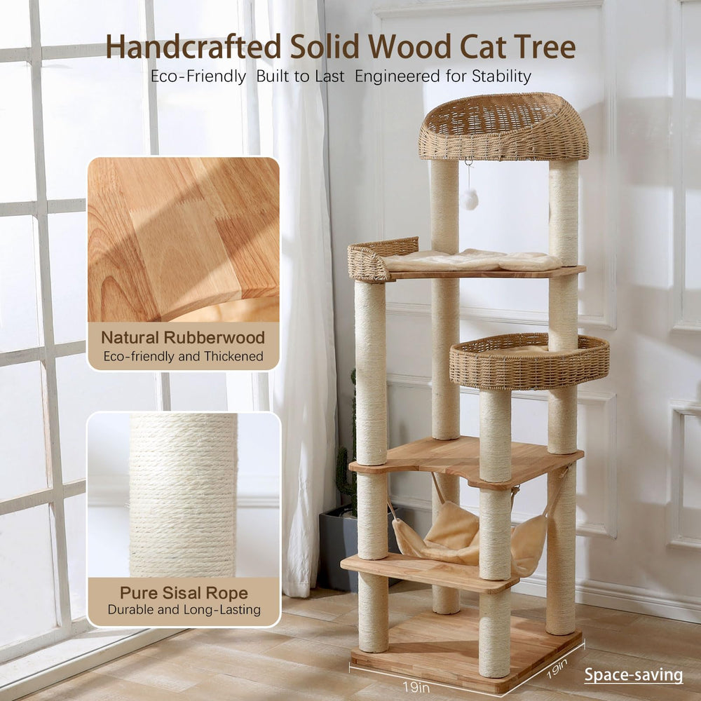 JLDUQKUM cat tree with sisal posts protecting furniture.