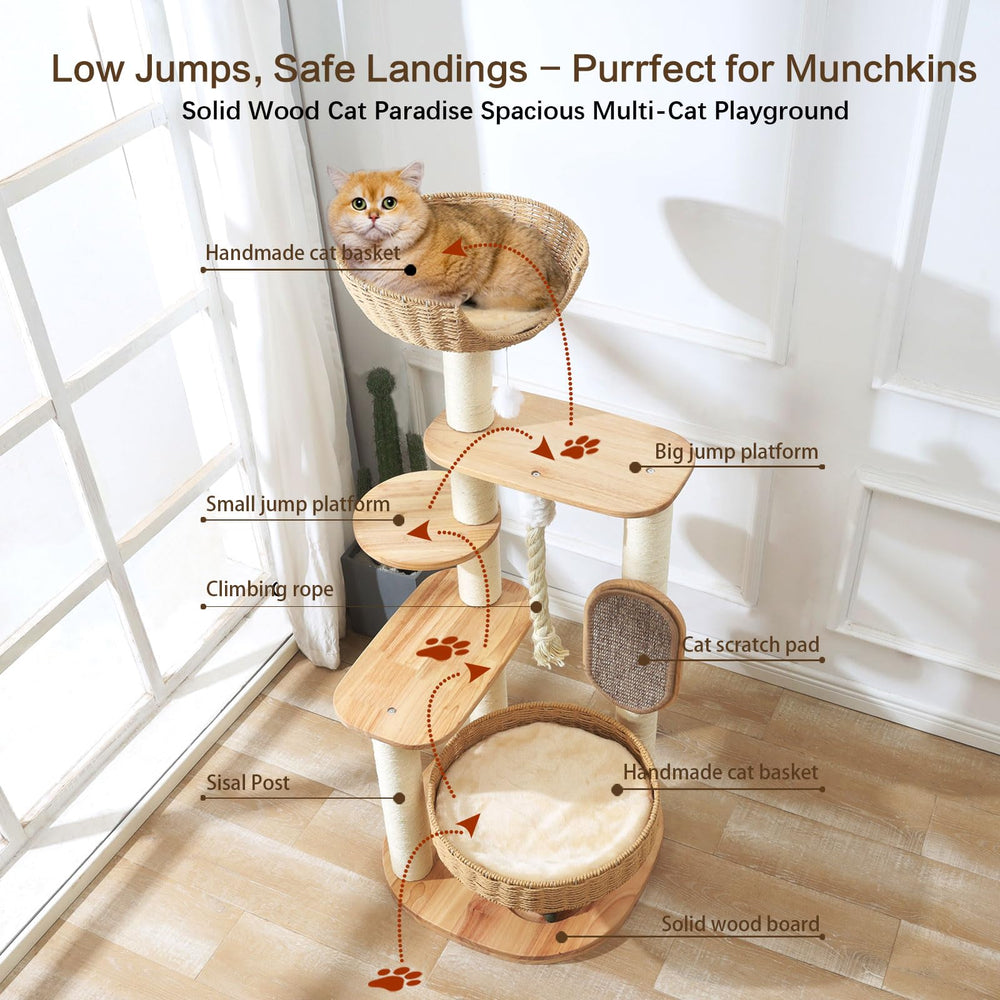 JLDUQKUM nest bed handwoven rattan for cozy cat lounging