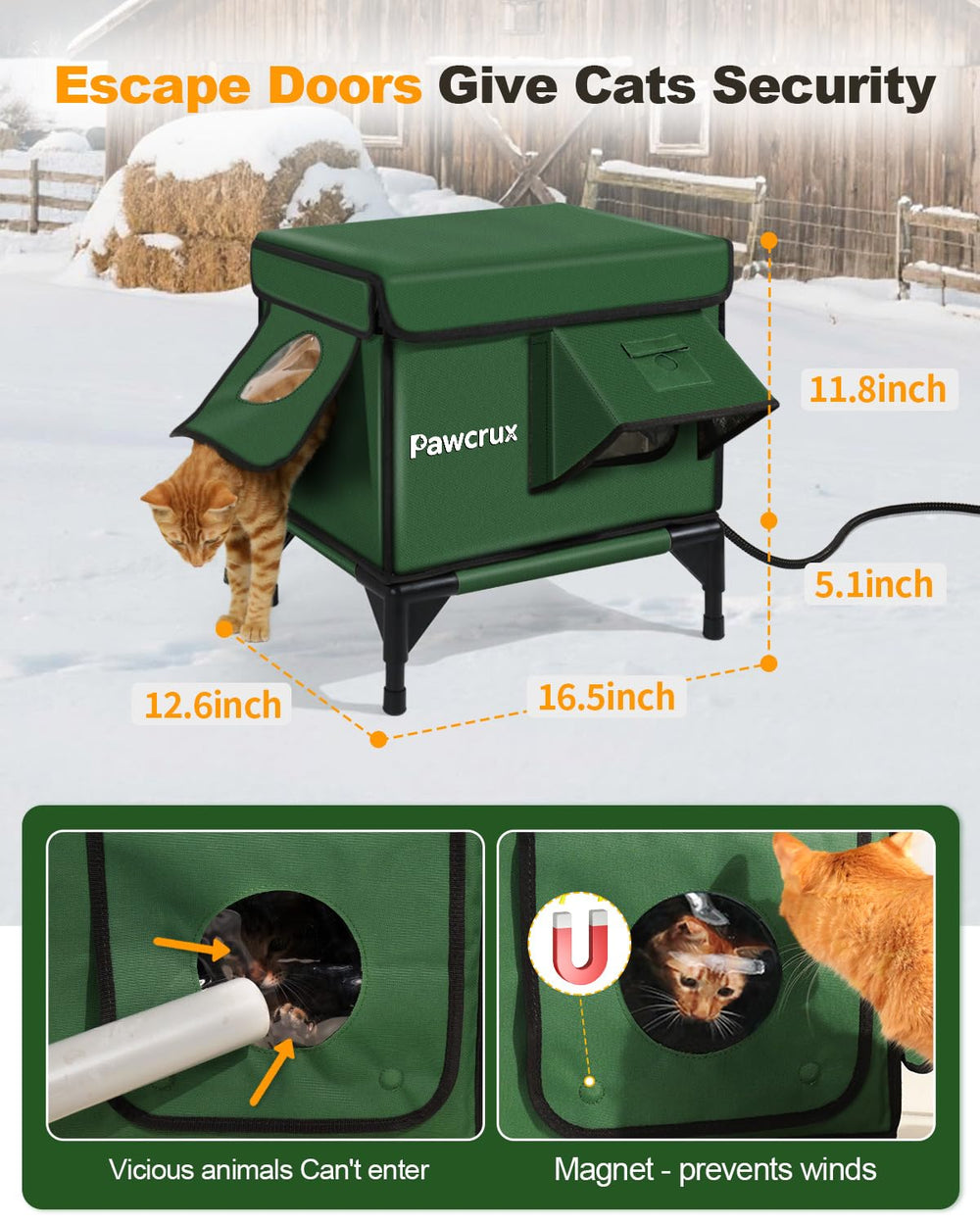 Easy clean and tool-free assembly for quick setup on porch or barn