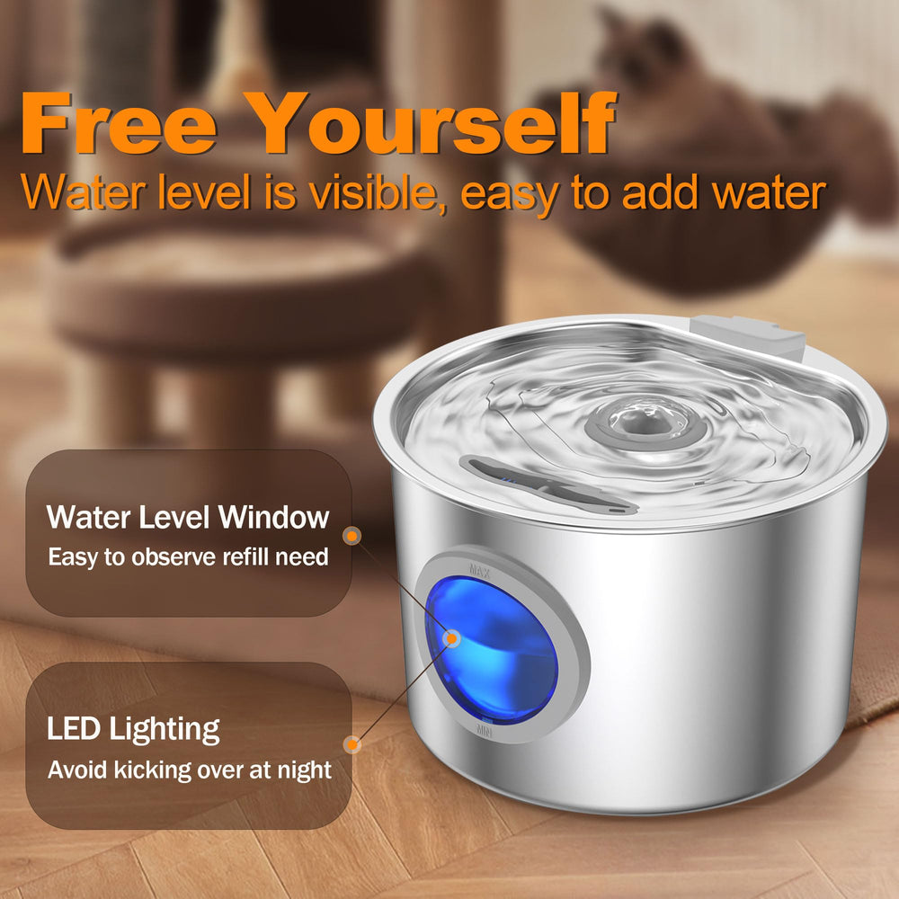 JLVDXN cat fountain 3-filter system delivers clean, fresh water for pets.