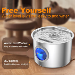 JLVDXN cat fountain 3-filter system delivers clean, fresh water for pets.