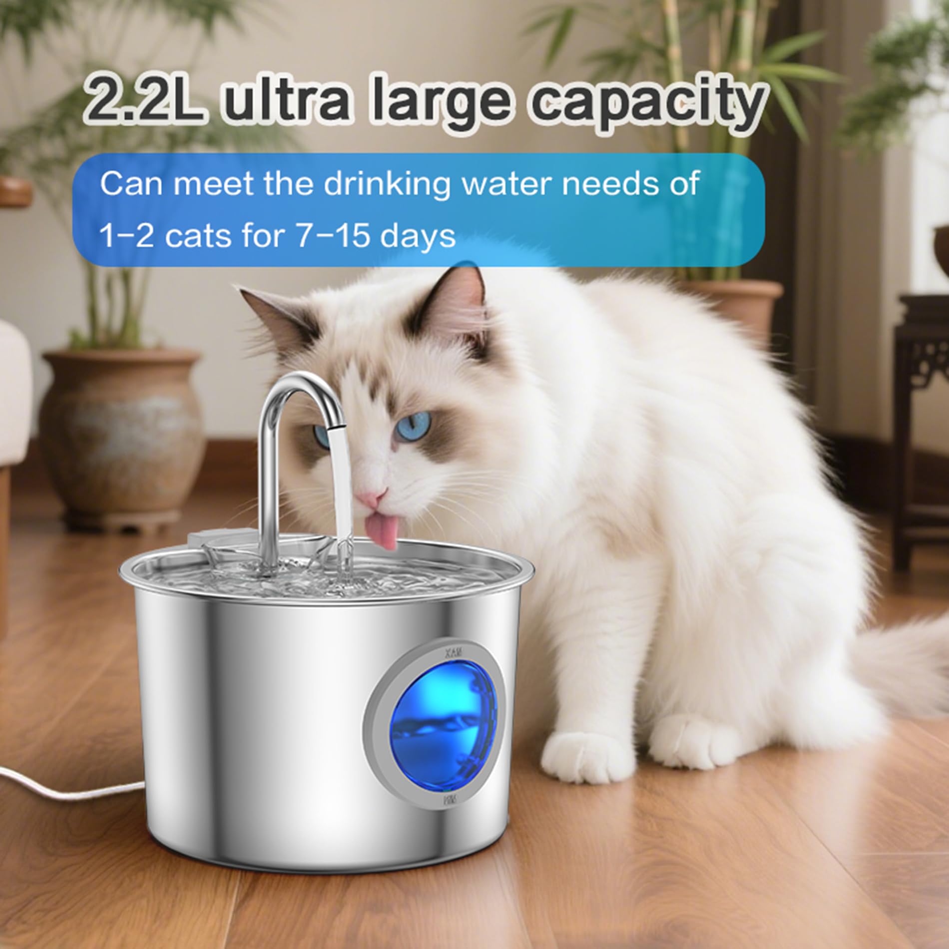 JLVDXN fountain ideal for indoor cats and dogs.