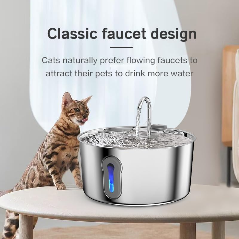 JLVDXN large cat fountain 3-stage-filter keeps water fresher for longer.