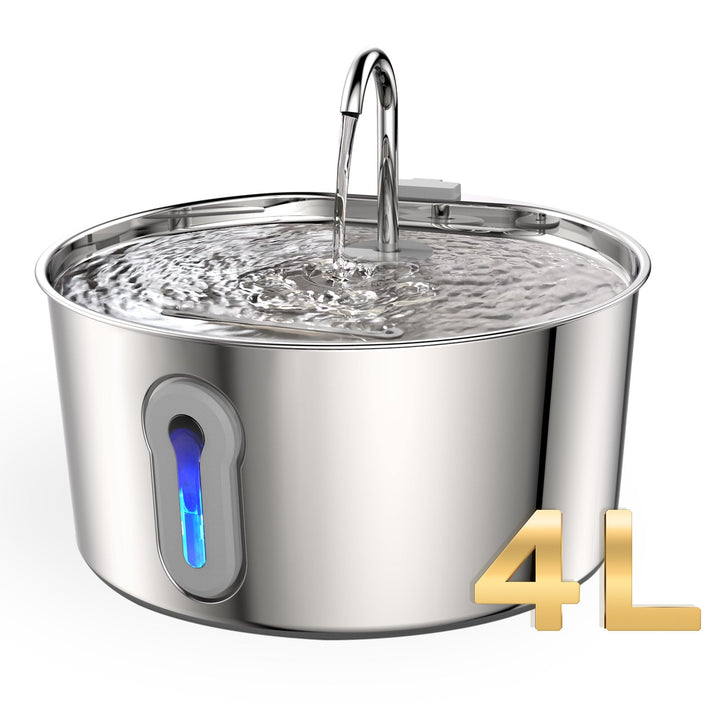 JLVDXN large cat fountain stainless-steel body offers durable hydration.