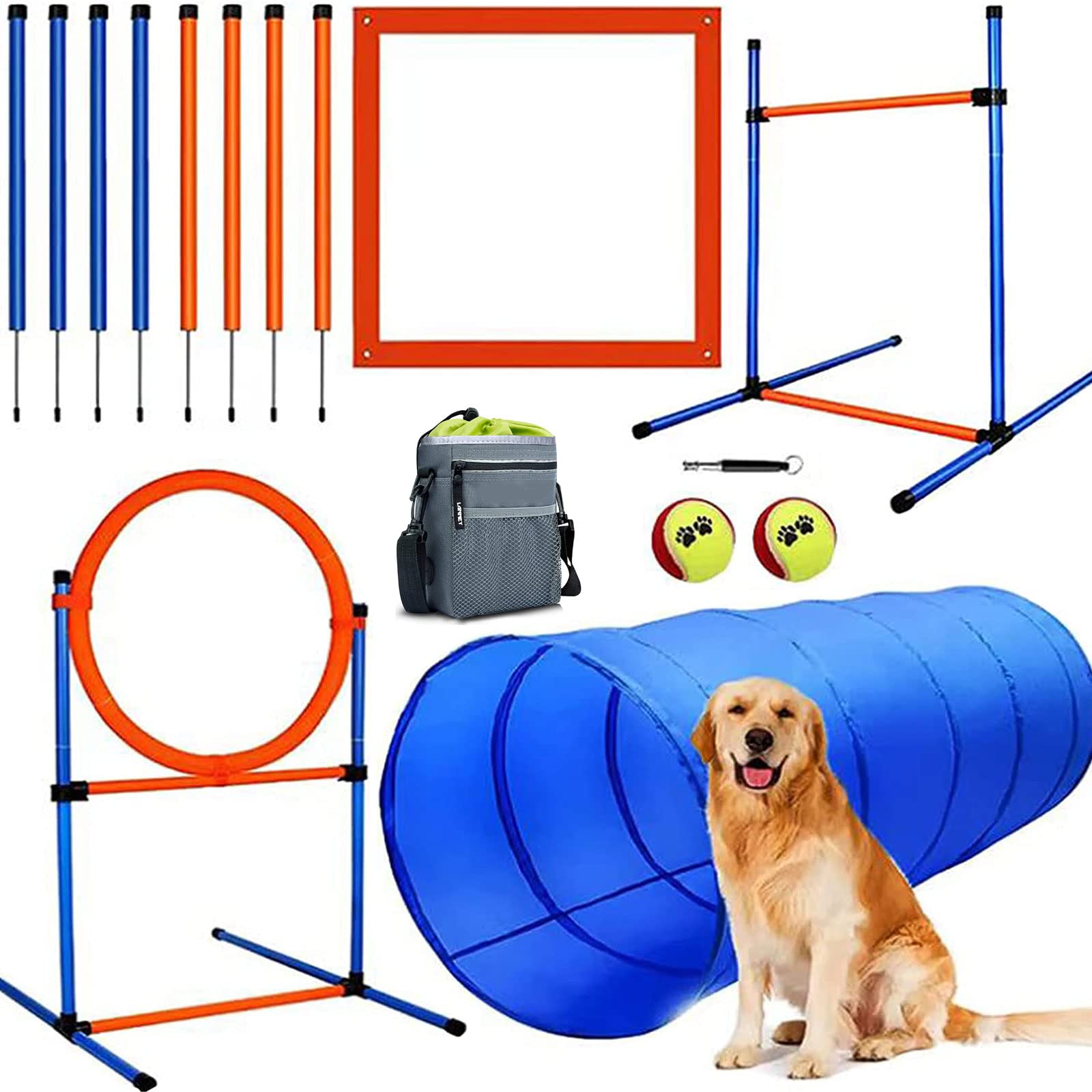 JMMPOO agility tunnel ready for backyard training and focus.