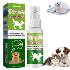 JoanofArc potty training spray bottle close-up showing safe, fragrance-free formula for gentle training