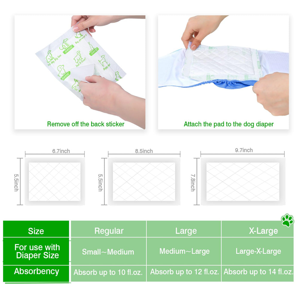 JOCCIK dog diaper liners packaged in 100pcs for convenience