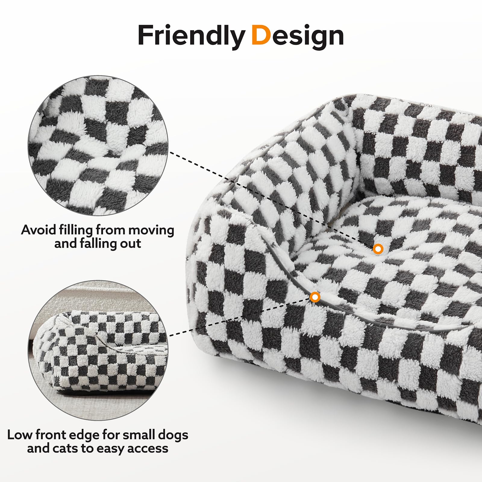 JOEJOY dog bed anti-slip base keeps pets secure on slick floors