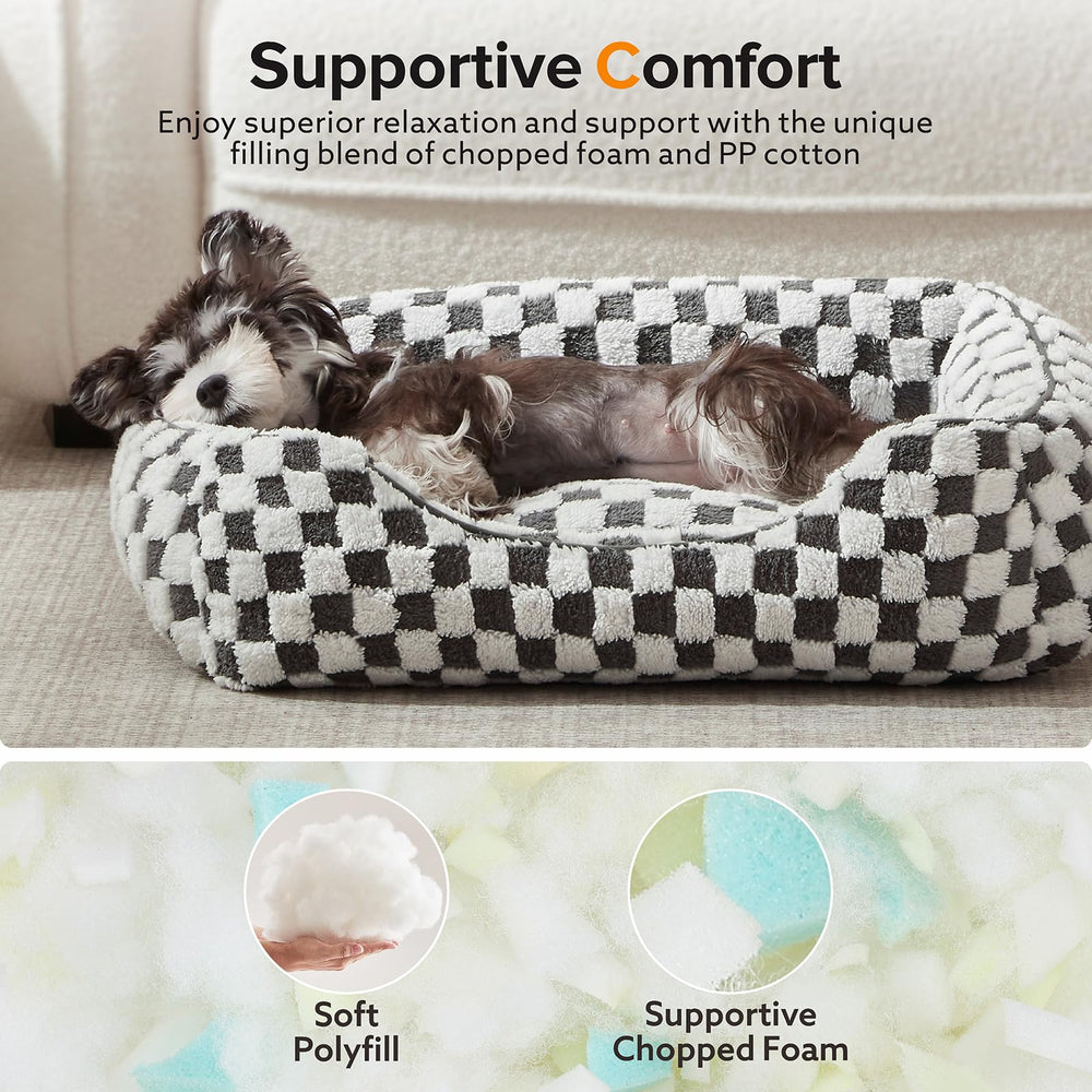 JOEJOY dog bed foam-polyfill blend provides balanced support