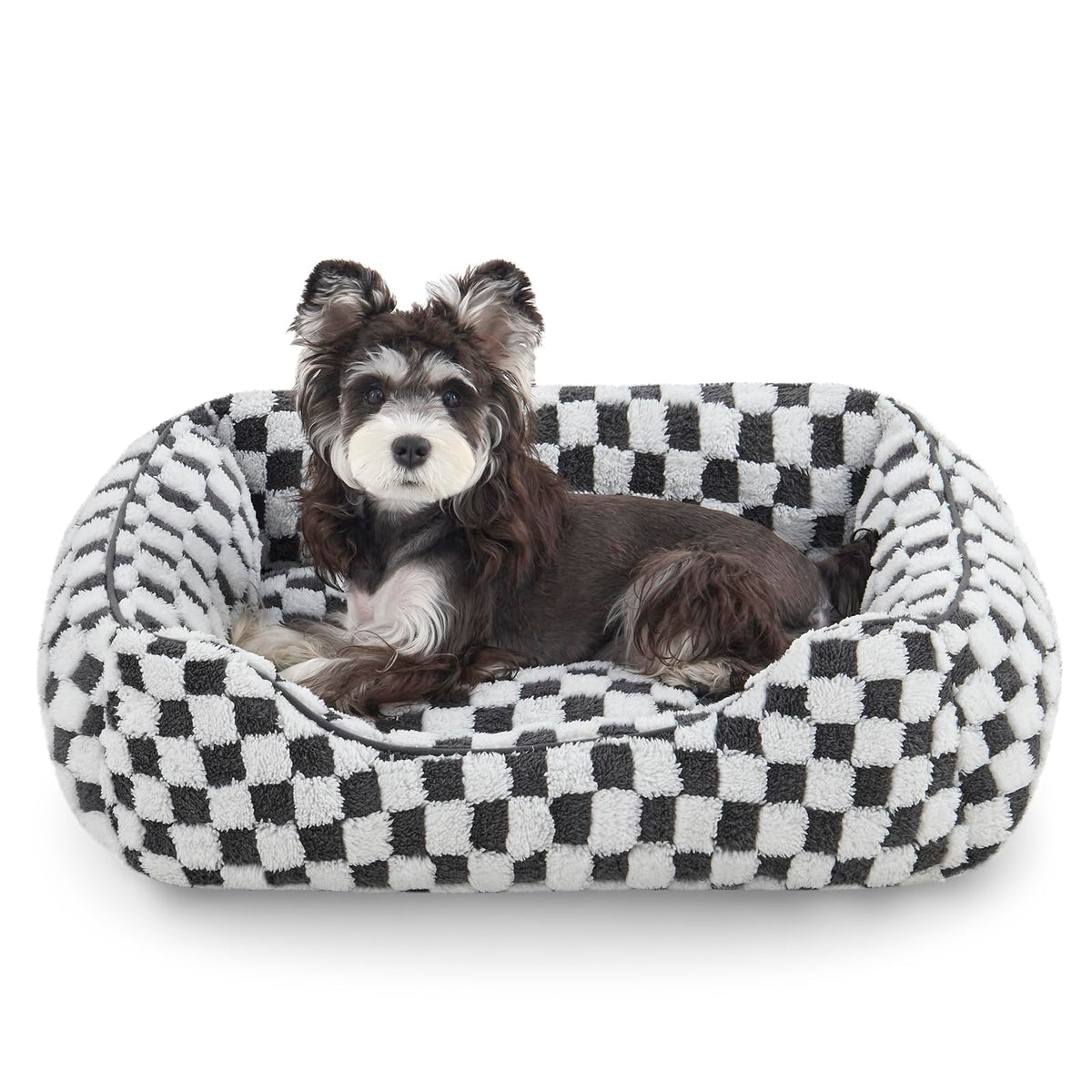 JOEJOY dog bed top view shows cozy rectangle shape for small dogs