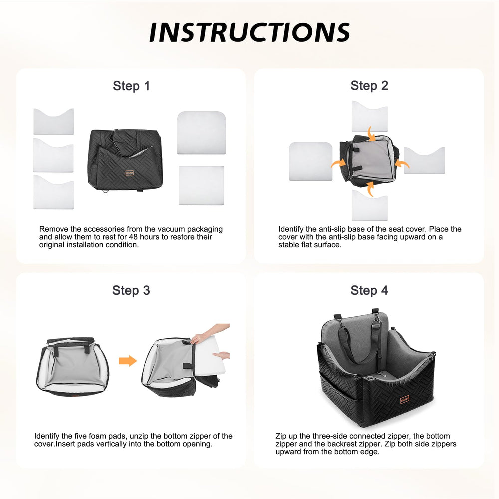 JOEJOY installation diagram shows quick fit on front or rear seats.