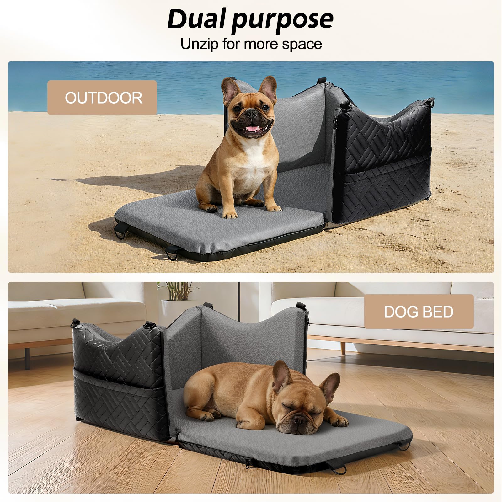 JOEJOY waterproof leather finish cleans easily after messy trips.