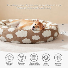 JOEJOY donut bed with cloud pattern adds stylish comfort to your home.