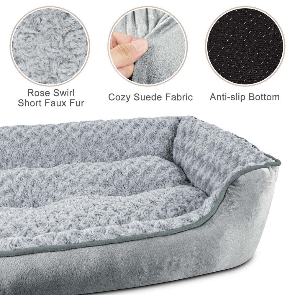 JOEJOY bed with low-leading-edge for easy entry and head support.