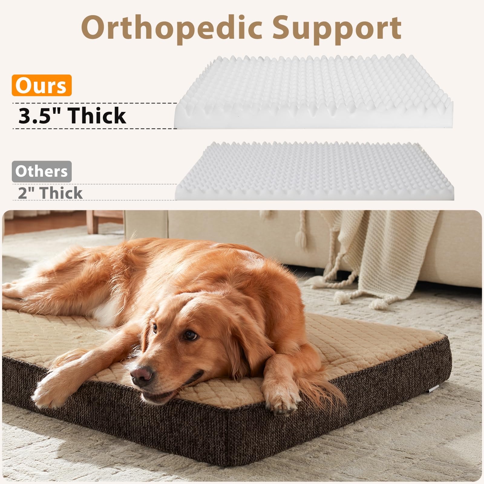 JOEJOY XL non-slip bottom keeps the bed in place on slick floors.