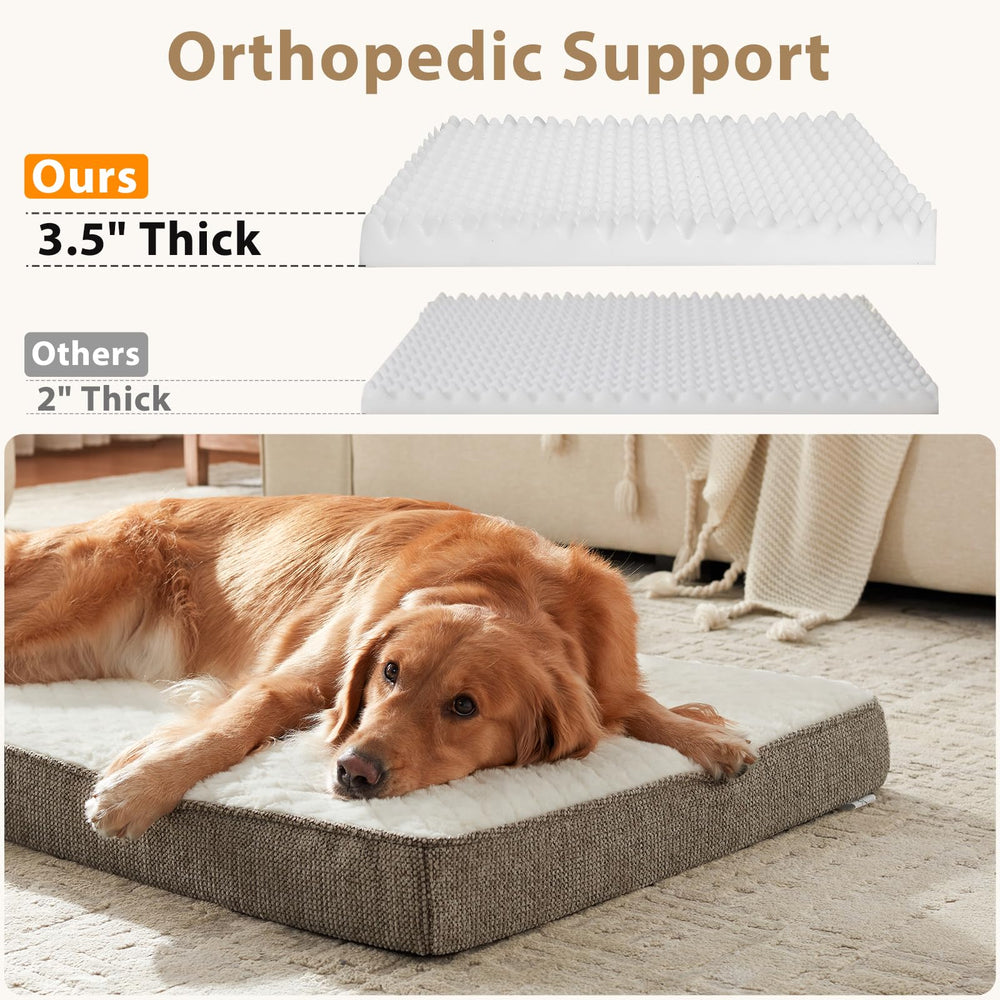 JOEJOY beige dog bed XL 41x27 inches complements any home decor.