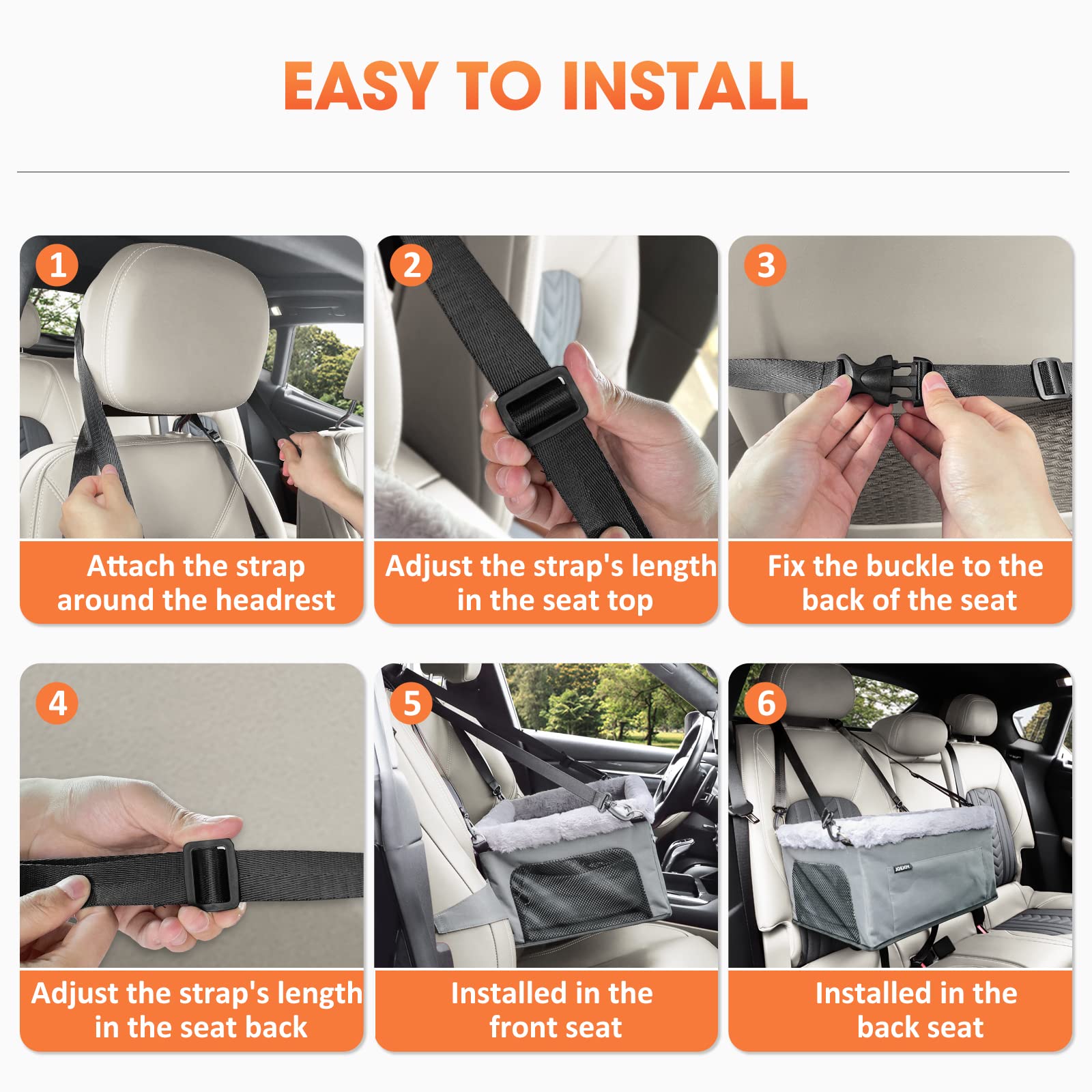 JOEJOY booster seat designed for small dogs up to 20 pounds.